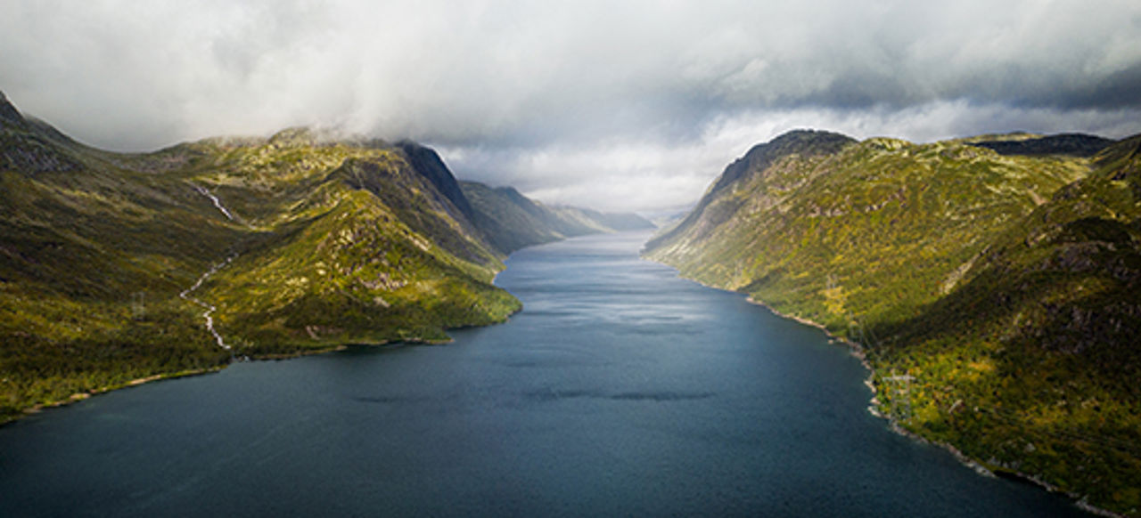 Mountains and fjord