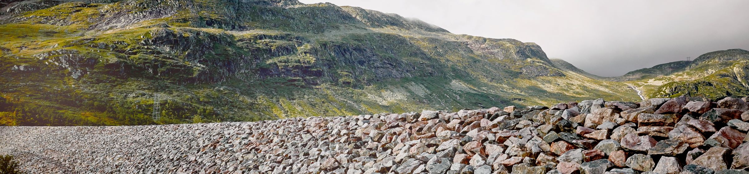 Mountain and dam